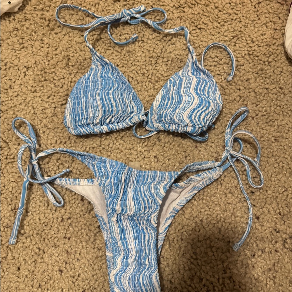Blue Patterned Bikini